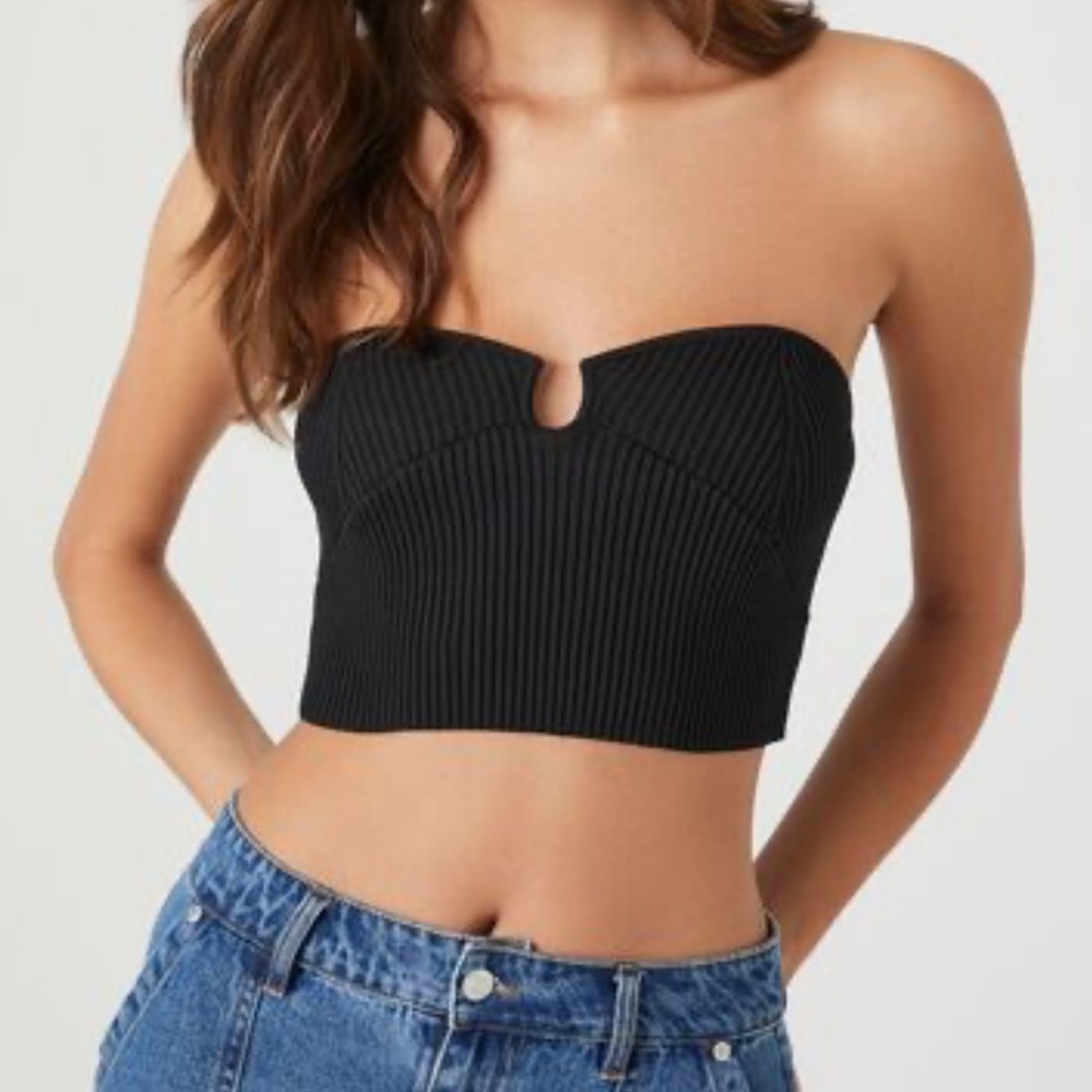 🖤Pick 5/$25 Forever 21 Sweater-Knit Cropped Tube Top - Size S